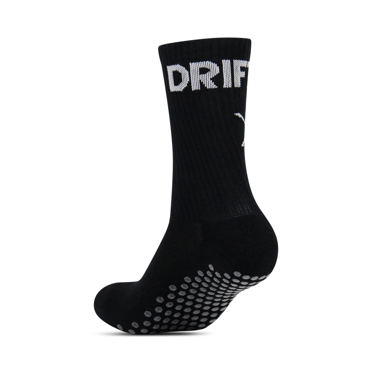 Black non-slip Pilates grip socks with silicone grip sole