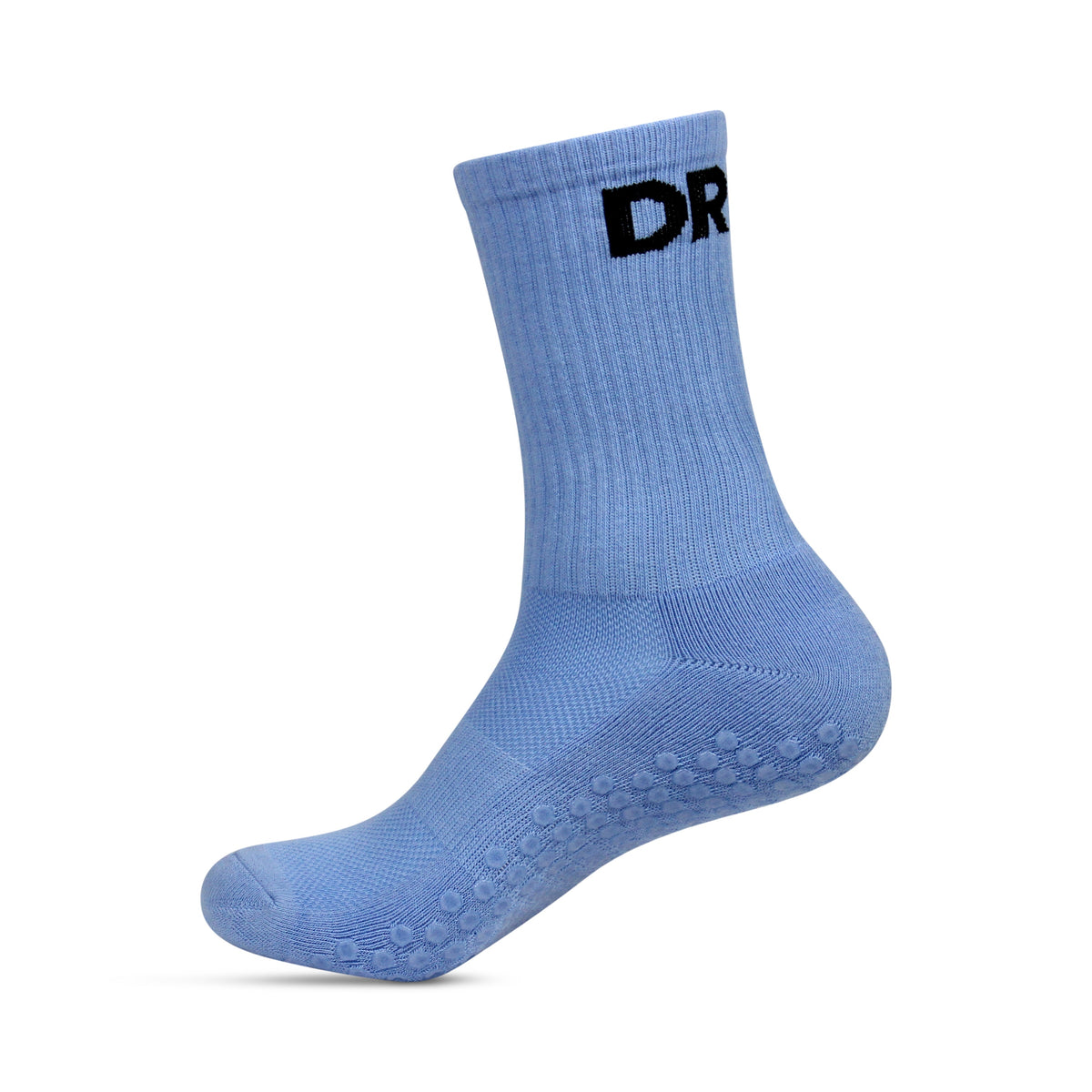Blue Pilates socks with full-sole silicone grip by DRIFT ACTIVE