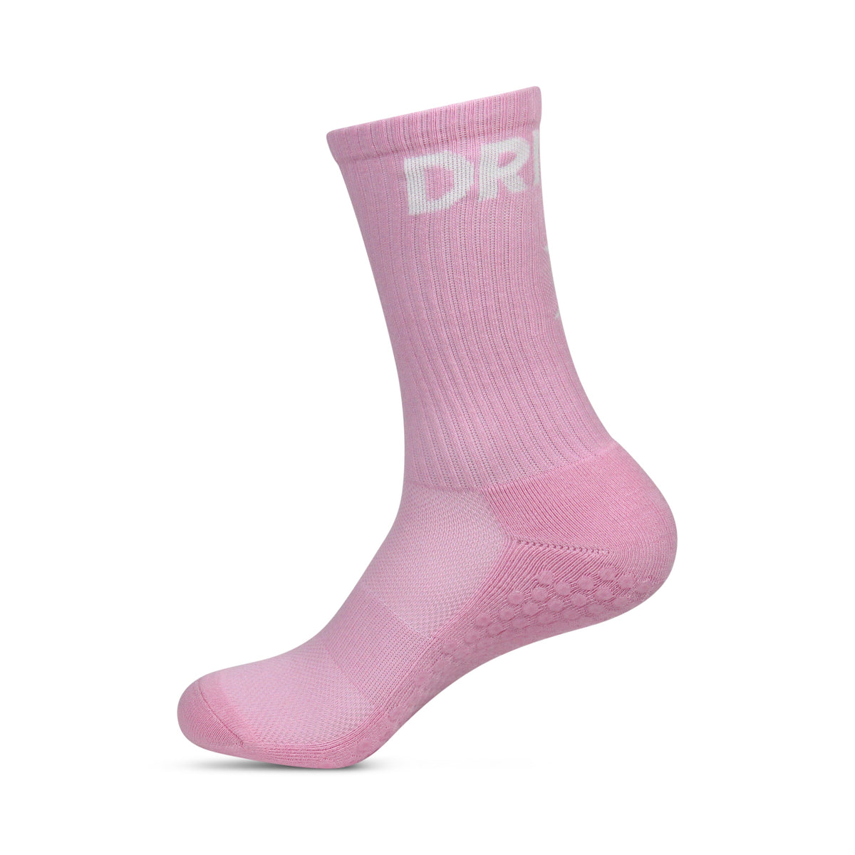 Pink Pilates socks with full-sole silicone grip by DRIFT ACTIVE